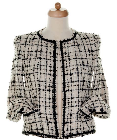 chanel black and white coat|chanel jacket price.